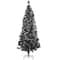 6ft. Fiber Optic Candy Corn Color Lights Black Artificial Halloween Tree